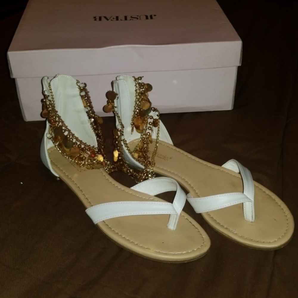 White sandals